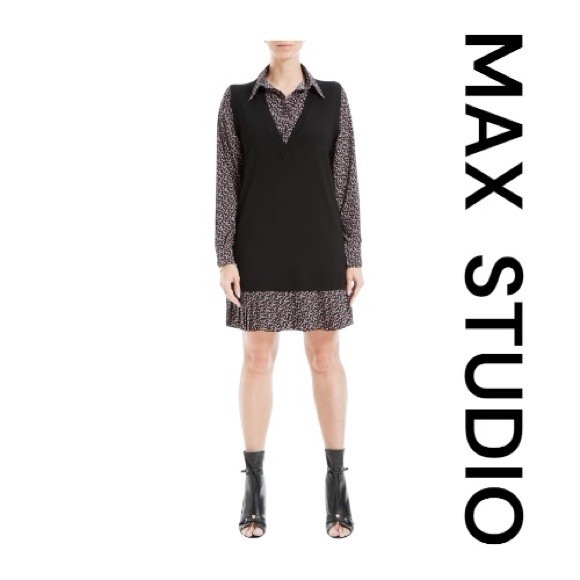 MAX STUDIO Twofer Layered Look Sweater Dress, Size M. - joarbit.com